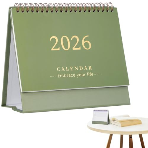 NUOBESTY Calendrier De Bureau 2026 Vert Olive 7 Mois 2025-2026 Planificateur Mensuel Sur Pied Simple Pour Maison Bureau ÉCole Avec Espace Notes