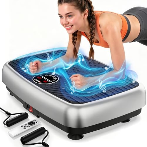 vibration plate, Upgraded Vibration Plate Exercise Machine for Lymphatic Drainage & Weight Loss, vibrating plate for Full-Body Workout