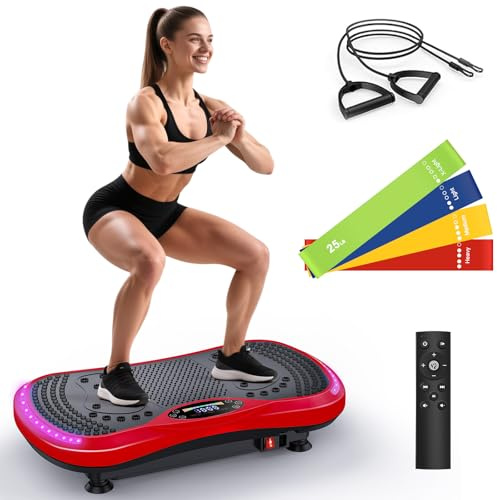 Máquina de ejercicio de placa de vibración para drenaje linfático, máquina de vibración para dar forma a la pérdida de peso de cuerpo completo, plataforma de fitness vibradora de 400 libras y 200