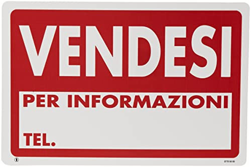 PUBBLICENTRO Cartelli Pubblicentro In Plastica,‎ Bianco Rosso, 30x20 cm