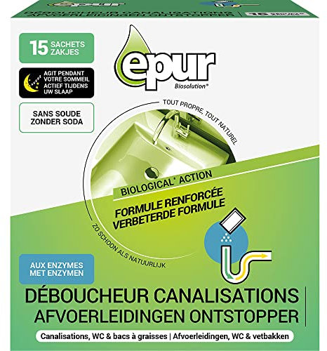 Déboucheur Biologique WC et Canalisations Sachet, 15 x 35 g