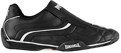 Lonsdale Mens Camden Slip On Trainers Low Top Sneakers Shoes Casual Footwear Black/White UK 9.5 (43.5)