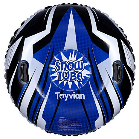 Toyvian Snow Tube, Super 120CM aufblasbarer Schneeschlitten für Kinder und Erwachsene, Dicker aufblasbarer 0,6 mm PVC Snow Tubes Float für Winter Outdoor