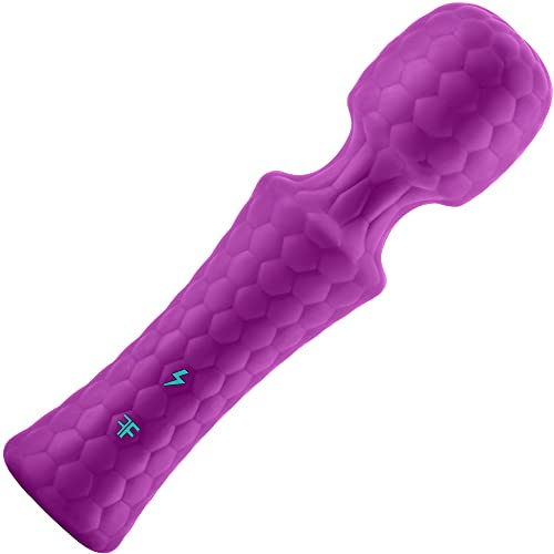 Femme Funn Mini Wand Vibrator, 10 Speeds, Rechargeable, Waterproof, Purple