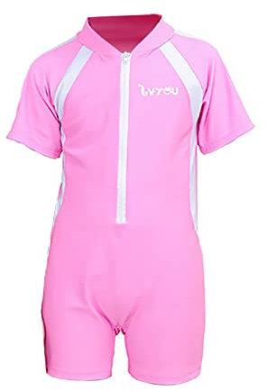 NautySaurs Mädchen Badeanzug Kleinkind Kinder Einteiler Badeanzug Kinder Bademode mit Rüschen Rock, Einteiler, Rosa, 10-11 Jahre