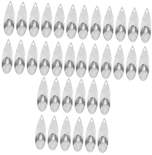 Cabilock 36 Piezas Hoja Fruta Carne Frutas Cortadora Kiwi Cucharas Metal para Servir Cucharas Toronja Ollas Barro Limón Pulpa Acero Inoxidable 430 Excavador Cucharas
