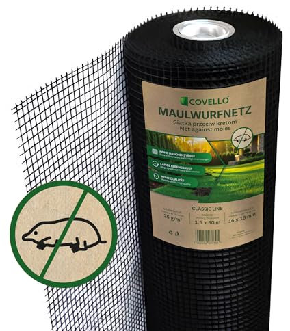 Covello Maulwurfnetz Premium LINE 35 g/m2, 2m x 100m Maulwurfschutz Maulwurfsperre Laubschutznetz Teichnetz Gartennetz Maulwurfgitter Hühnerzaun