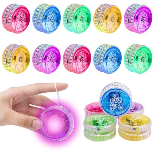 15 Piezas LED YoYo, de Plástico Sensible Yoyo, Yoyo Profesional, Yoyo para Principiantes Niños, Yoyo Niños, Juguetes de Yoyo con Luz LED, para Fiestas de Cumpleaños, Colores Aleatorios