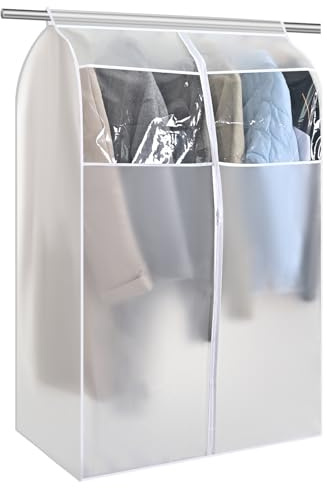 ZWMYF Funda para ropa de 80 x 60 x 120 cm, protectores de ropa para armarios, con ventana transparente, fundas de riel para colgar para traje, abrigo, vestido, hogar, dormitorio