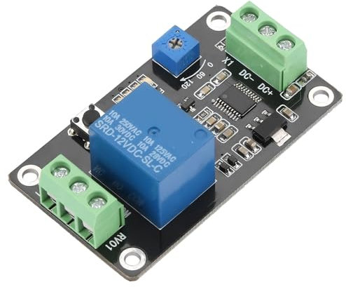 Haosie Relais Temporisé 12V, Minuteur de Délai de Relais, Module de Relais de Temporisation, Module Retard Marche/Arrêt (DC12V)