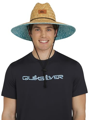 Quiksilver Men's Wide Brim Outdoor Lifeguard Straw Sun Hat, Limpet Shell, Large/X-Large