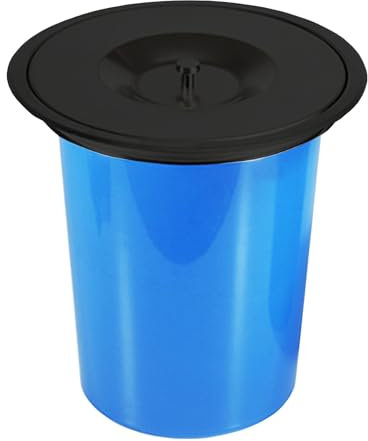 JTWWDM Cubo de Basura Empotrado para Encimera con Tapa Acero Inoxidable, Cubo de Basura Redondo Que Ahorra Espacio, Cubo de Plástico Integrado para Cocina Cafetería Oficina,Negro,5L