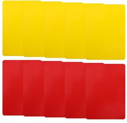 Yuomeaz 10 Pack Red and Yellow Cards for Soccer, Professional Yellow Cards Soccer Referee Warning Card for World Cup Sport Competition Training Judge Warning Referee Scorebook