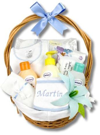 Cesta Regalo Bebe NENUC O-Pack Bebe-Regalo Bebe Recien Nacido Niño-Cestas Bebe-Regalo Recien Nacido-Cosas Para Bebes Recien Nacidos-Regalo Bebe Recien Nacido Niña-Regalos Para Bebes-Ropa Bebe (Azul)