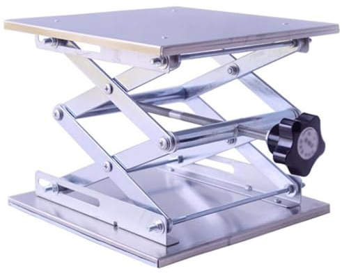 Manuellt lyftbord, lyftplattform i aluminium, saxlyftstativ för rörliga laster (5/10/15/20/25 kg), miniatyrlyftbord för kemiska instrument (300 x 300 mm)