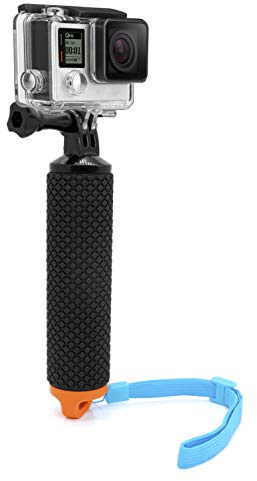 MyGadget Schwimmender Action Kamera Handler Stick - Rutschfester Handgriff Monopod Wasser Zubehör Kompatibel mit u.a. GoPro Hero 13 12 11 10 Xiaomi Yi - Orange
