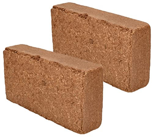KOTARBAU® Terreau de Noix de Coco Naturel et sans Tourbe Litière de Noix de Coco 2 x 650 g - 14 L Terreau à Base de Fibre de Coco