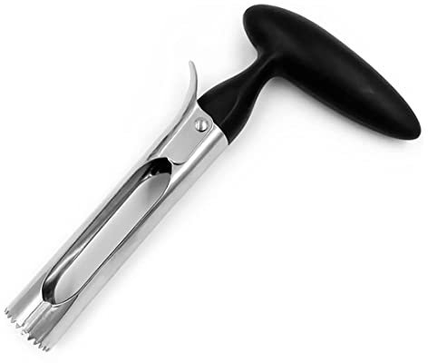 Voarge Apfelentkerner, Apfelkernausstecher 304 Edelstahl, Edelstahlklinge in Lebensmittelqualität und Gezahnter Rand (Schwarz)