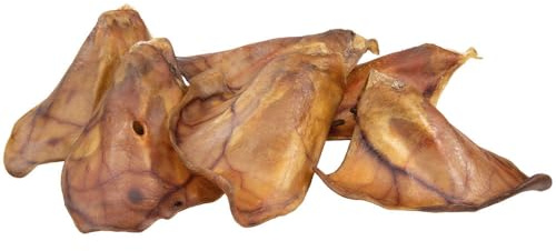 Schecker Snack pour chien - Oreilles de porc bavarois - Magnifiquement grandes oreilles propres pour le chien - Lot de 10