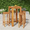 Festnight stehtisch Outdoor bartisch Outdoor bartisch mit barhocker Set küchentisch mit 4 stühlen bartisch Holz gartenbar stehtisch Outdoor Holz 5-TLG