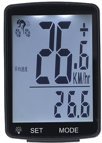 Velocímetro de Bicicleta Pantalla LCD Retroiluminada de 2,8 Pulgadas Computadora de Bicicleta Impermeable Odómetro de Ciclismo Inalámbrico con 2 Soportes Diferentes Accesorio