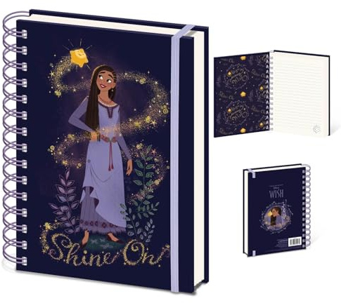 Disney Wish Wiro A5 Notebook - Shine On Design, Perfect Journal and Notebook - Ideal Disney Gifts for Women, Men, and Children of All Ages - Officially Licensed Merchandise
