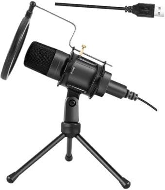 jojofuny 1ensemble Microphone USB à Condensateur pour Pc Ensemble De Microphone De Table avec Support Et Filtre Anti- pour Streaming Podcasts Et Enregistrements Audio