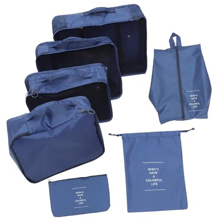 Warmhm 7pezzi Organizer per Borse da Viaggio Cubi per Imballaggio Valigie Borse da Imballaggio per Vestiti Cosmetici e Oggetti di Uso Quotidiano