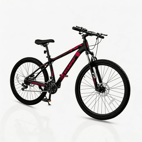 Hardtail Mountain Bike, 26 Inch Wheels Outdoor Cycling Bike, 7-Speed Trigger Shifter, Knobby Mountain Tires, Mechanical Disc Brakes, Aluminum Frame, Comfort Saddle, MTB Bicycle with Suspension Fork
