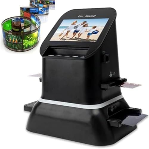 LQQYJSM Professional 22MP Film Scanner, High Resolution Film Slide Scanner, for 35mm, 135,126,127 Negatives & Slides to Digital JPEG, Supports Image Preview & Editing with 4.3 Inch LCD Display