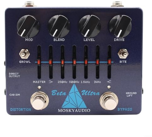 ComfyHarbor For Ultra Bass Distortion Preamp Pedals, with Active 6-Band, for EQ, Headphone Output & Cab Sim, Dual Circuit Overdrive, for Electrics Bass Guitar Practices Recording()