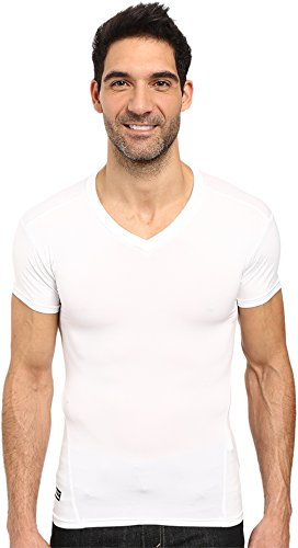 Under Armour Men's HeatGear Tactical V-Neck Compression Short-Sleeve T-Shirt , White (100)/Clear, X-Large