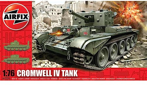 Airfix Model Set - A02338 Cromwell Mk.IV Cruiser Tank Building Kit - Plastic Tank Kits for Adults & Children 8+, Set Includes Sprues & Decals - 1:76 Scale, green