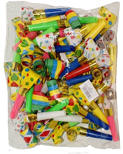 48 Partytröten Luftrüssel, farbig gemischt, Partyspass Scherzartikel Party Tröte Tröten Zubehör Spaß, 1097