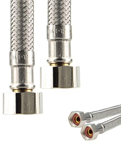 tecuro Sanitär Verbindungsschlauch 3/8 ÜWM x 3/8 ÜWM x 150 mm, KTW-A- DVGW geprüft, temperaturbeständig von -5°C bis 70°C