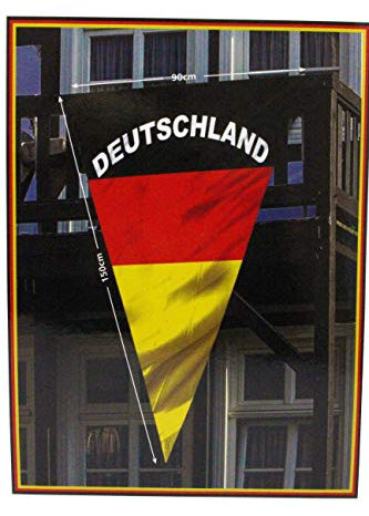Folat 31211 – Deutschland Mega Wimpel, Schwarz, Rot, Gold, Deutschland, Wanddekoration, WM, EM, Fußball, Gartenparty, Public Viewing, Ballermann