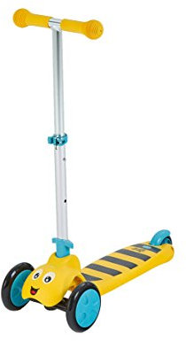 Scootiebug Bumble Scooter, Ride-on With Three Non-scratch Wheels, Non-slip Deck, Fold Down Handlebar, Unique Design. Tilt Steering, Funky Bug Faces, Easy Transport - Ages 2 Years+