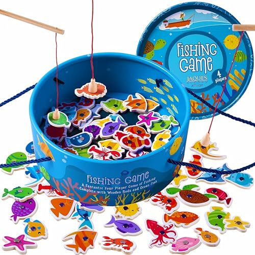 Jaques of London Magnetic Fishing Game | Educational Toy for Toddlers Age 3–5 | Wooden Catch & Count Game for Boys & Girls