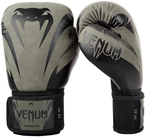 VENUM Impact, Guantoni da Boxe Unisex Adulto, Kaki/Nero, 12 oz