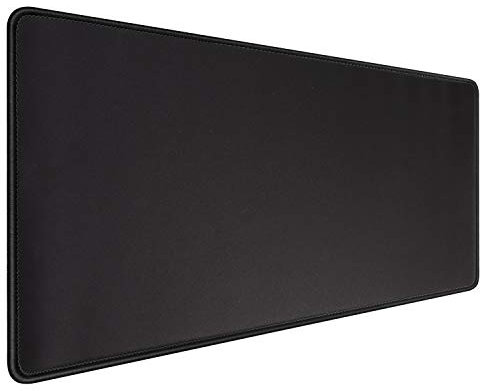 HIHUHEN Gaming Mouse Mat Desk Office Mouse Pad Large Size 800x300x3mm Comfortable Mousepad with Smooth Cloth Surface, Improved Precision and Speed (80x30 Black)