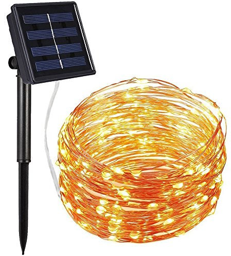 Solar Fairy Lights Outdoor, 2M 20Led Outdoor Solar Powered Copper Wire Waterproof Garden Light String for Patio Yard Party Wedding Decor (YE)