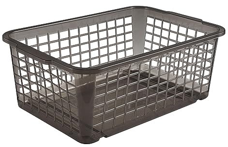 keeeper Cesta Portaoggetti, Plastica Resistente (PP), 4,5 L, 30 x 20 x 11 cm, Fred, Crystal Grey (Grigio)