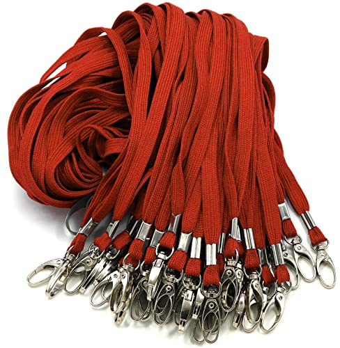 Bird Fiy Black Lanyard 100 Pack Bulk Lanyards for Id Badges Holders Each Lanyard 17 Inch with 360° Swivel Hook