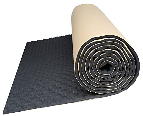 A ABSOPRO Fonoassorbente Bugnato Tappetino Insonorizzante Isolamento Acustico Fonoassorbente Spugna Adesivo per Studi di registrazione 50 cm x 100 cm Nero