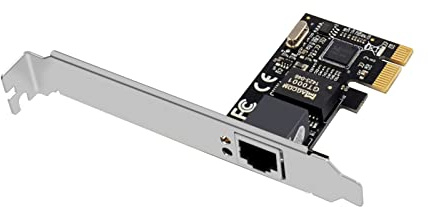 DriverGenius Tarjeta Adaptadora de Red para Servidor PCI Express PCIe Gigabit de 1 Puerto y Perfil Dual - PCIe Nic