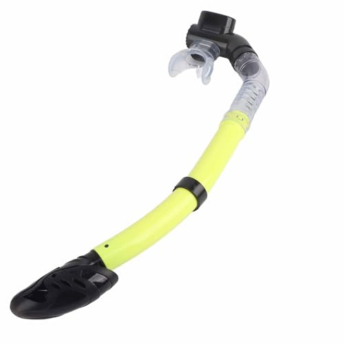 Cyrank Snorkel Ultra Dry, Tubo per Snorkel da Immersione con Boccaglio in Silicone e Valvola di Spurgo Snorkel per Respiro Facile per Immersioni Apnea Snorkeling Nuoto(Giallo)