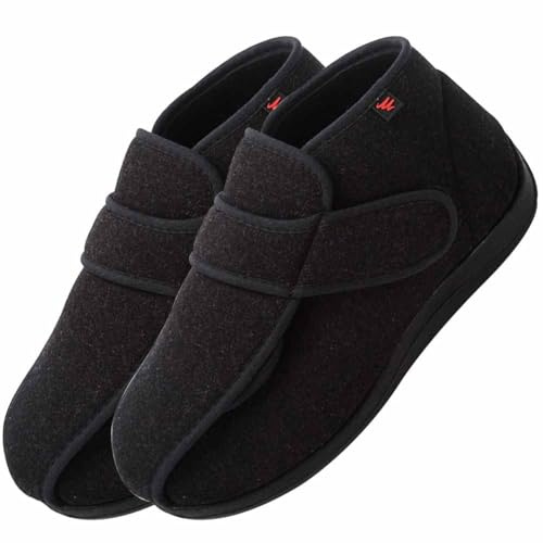 AZMAHT Ortopédicos para Mujer Ancho Especial Invierno Cálidas Zapatos para pies hinchados para diabéticos de Anchos Zapatillas ortopédicas para Mujer ortopédicos,Negro,39/245mm
