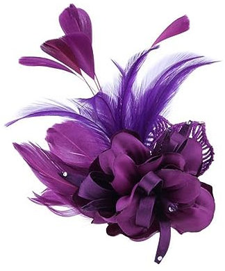 AOKWAWALIY 1 pinza para el pelo, pinza para el pelo, clip de volumen, color lila, tocado de plumas, para mujer, horquilla para mujer, broche de flores, corsé de señora