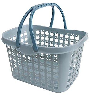 VANZACK Panier de Rangement Alimentaire en Plastique Bleu, Pratique et Multifonction pour Fruits et Légumes, Utilisation Confortable, pour Supermarché ou Pendaison de Crémaillère