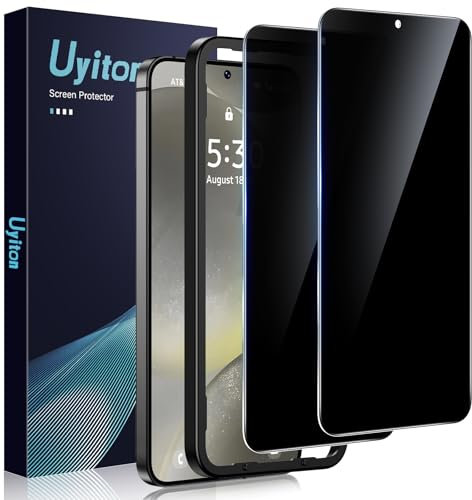 Uyiton per Samsung Galaxy S24 Privacy Pellicola, 2 Pezzi Anti-Spia Pellicola Protettiva Durezza 9H 30° Privacy Protezione Antigraffio Schermo Protettivo per Samsung S24